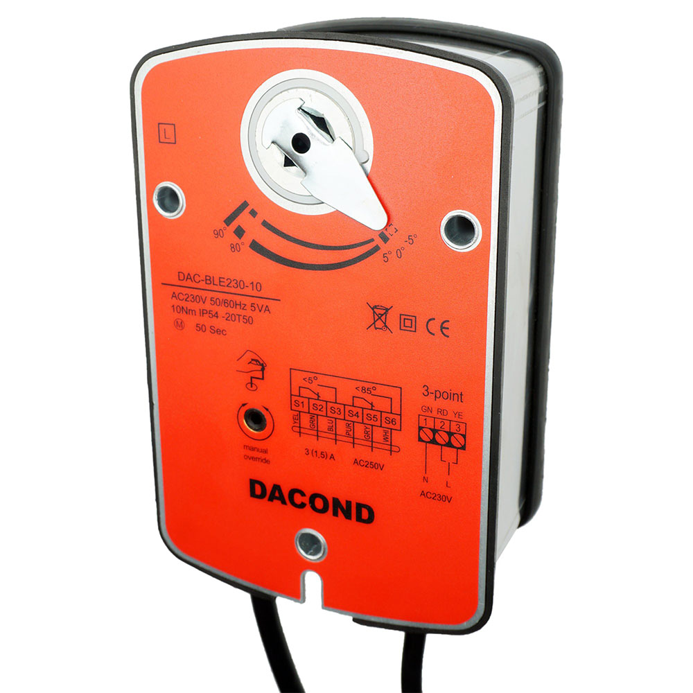 Электропривод DACOND DAC-BLE24-15 (15 Н·м, 24 В, дымоудаление, реверсивный)
