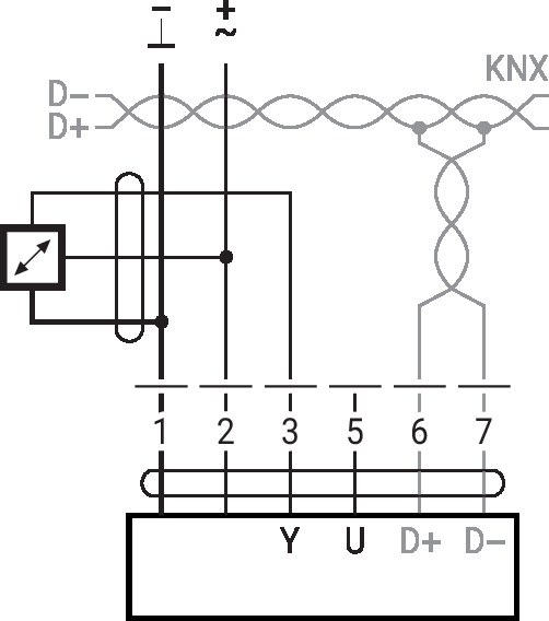 LM24A-KNX — Схема подключения