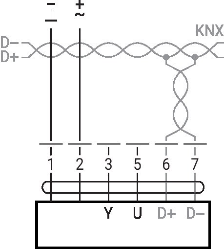 LM24A-KNX — Схема подключения
