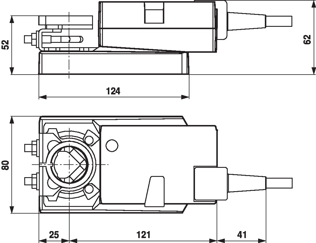 Габаритный чертёж Belimo NM24A-MP